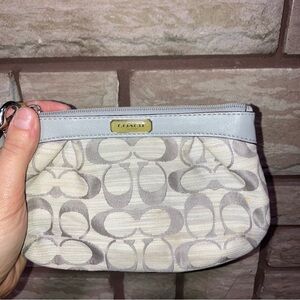 Vintage Coach Light Gray Signature Wristlet